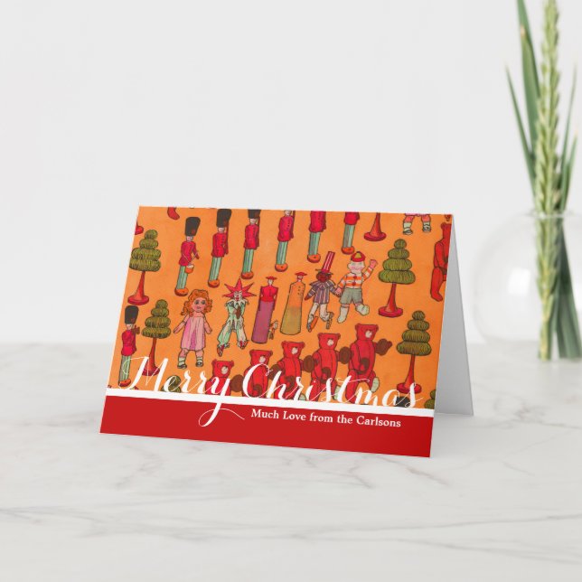 Julleksak Vintage Barn Lekar Helgkort (Framsida)