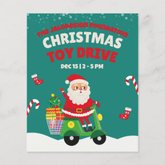 Julleksaksinsamling Santa Motorcykel Presenter Fly Flygblad