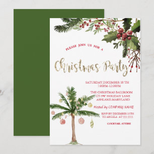 Jullfirande på Holly Berries Palm Tree Company Inbjudningar