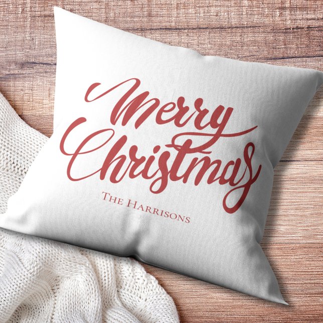 Jullfyllning för God jul-familjen Kudde (Script Merry Christmas Family Christmas Pillow
)