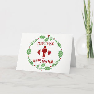 JulLiftmas för rolig kondition Themed skivstång Helgkort