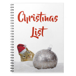 Jullista för Cute Chipmunk Anteckningsbok