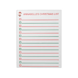 Jullistan Santa Red och Grönt Personalize Anteckningsblock