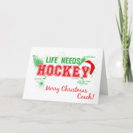 Jullivet behöver Hockey Coach Greeting Card Helgkort