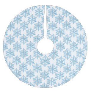 Julljus, blå vattenfärg Snöflingor Mönster Julgransmatta Borstad Polyester