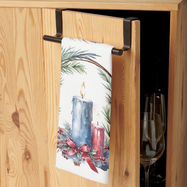 Julljus i krandekonst kökshandduk (Thirds Fold)