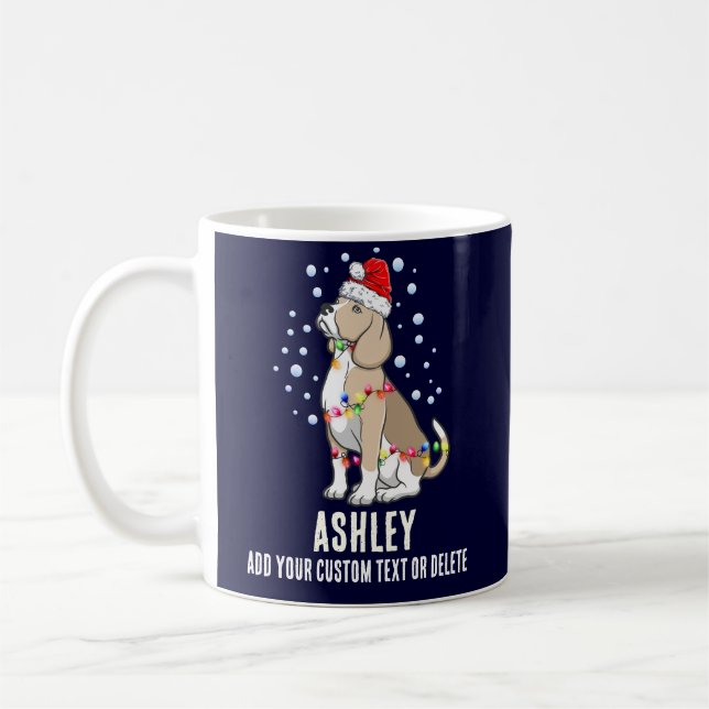 Julljus med Beagle Hund Kaffemugg (Vänster)