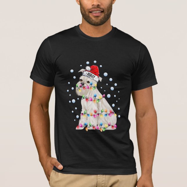 Julljus Ministern Schnauzer Hund Pupp T Shirt (Framsida)