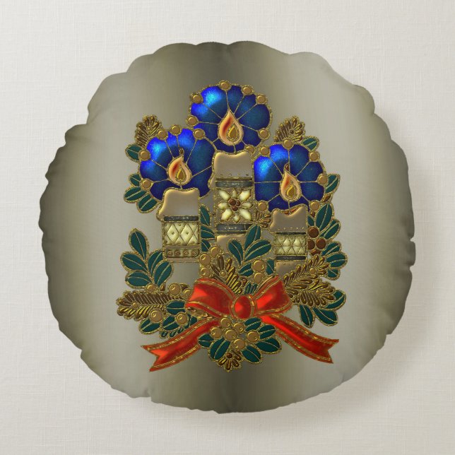 Julljus och andedräkt rund kudde (Framsidan)