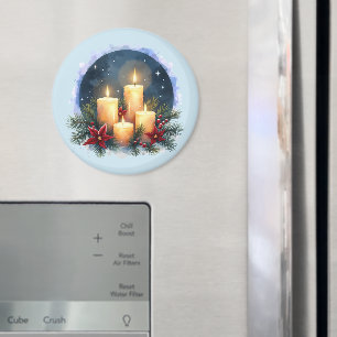 Julljus och ljusglöd med Poinsettias Magnet