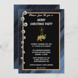 Julljus och Silver Marbles jul Inbjudningar