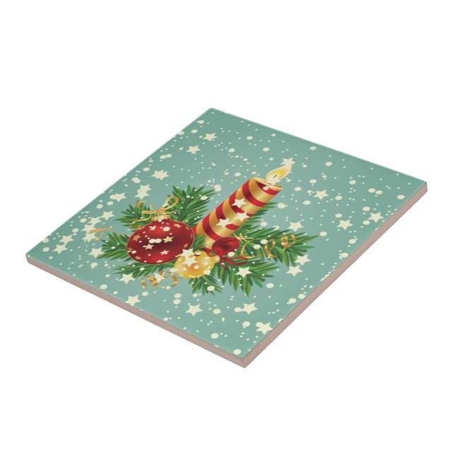 Julljus och Snöflingor Kakelplatta (Sidan)