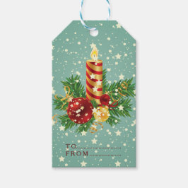 Julljus och Snöflingor-mall Presentetikett