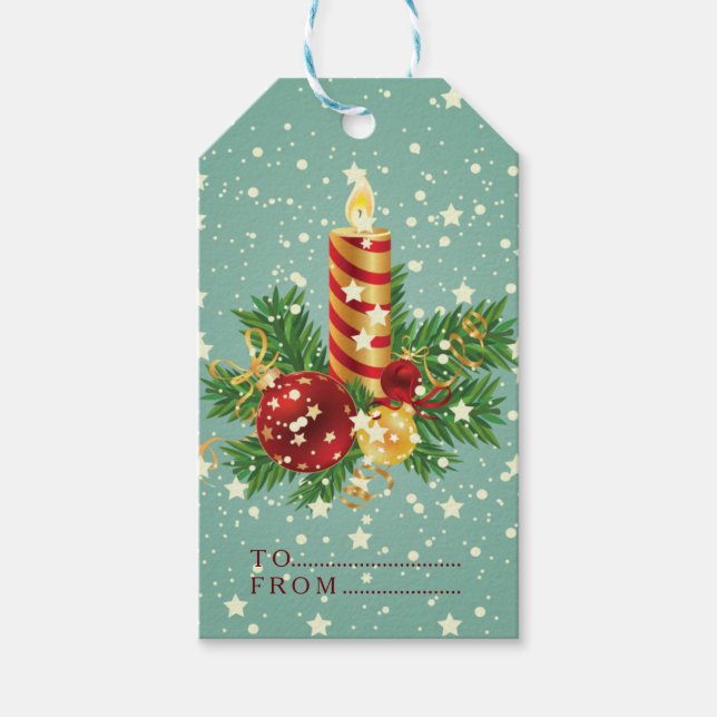 Julljus och Snöflingor-mall Presentetikett (Framsidan)