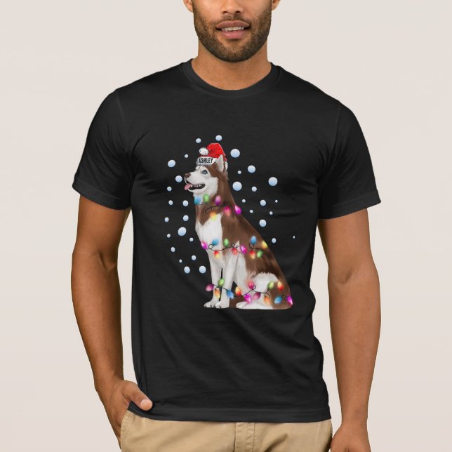 Julljus Siberian husky Hund Pupp T Shirt (Framsida)