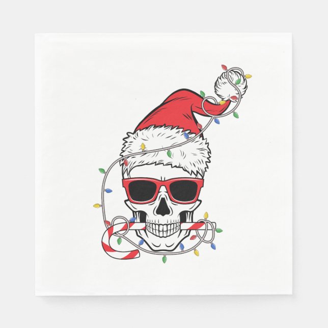 Julljus-Skeleton-Skull Pappersservett (Framsidan)
