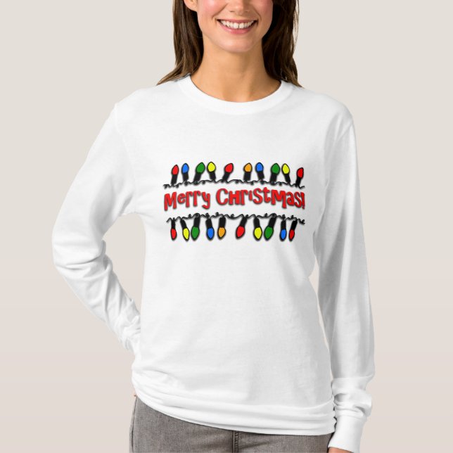 Julljuskvinna Lång-Muff T-tröja T Shirt (Framsida)
