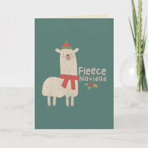 Julllama Puns: Fleece Navidad Kort