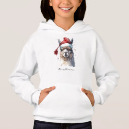 Julllama Vattenfärg Tomteluva Anpassad Text T Shirt