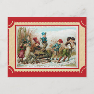 Julloggen Cute Vintage Yule Vykort