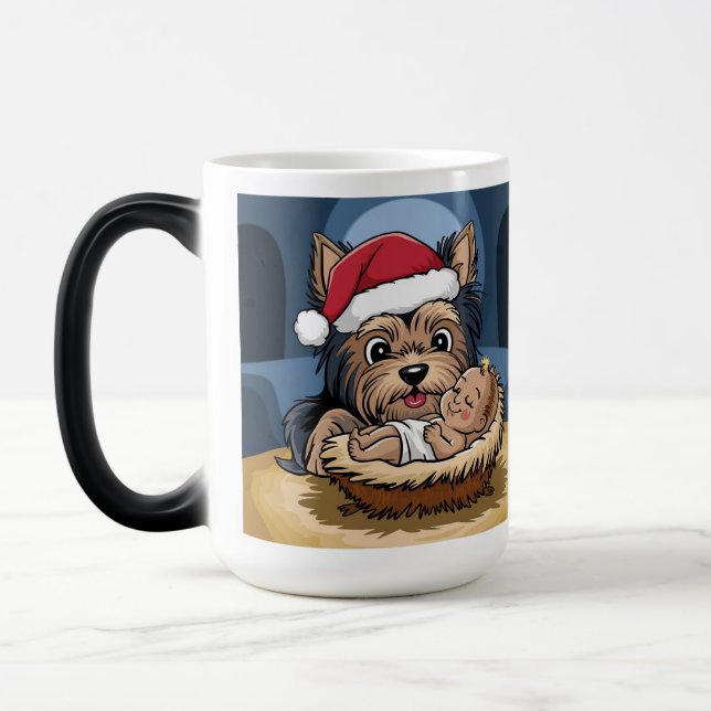 Jullönsk barn älskad av Yorkshireterrier Magisk Mugg (Vänster)