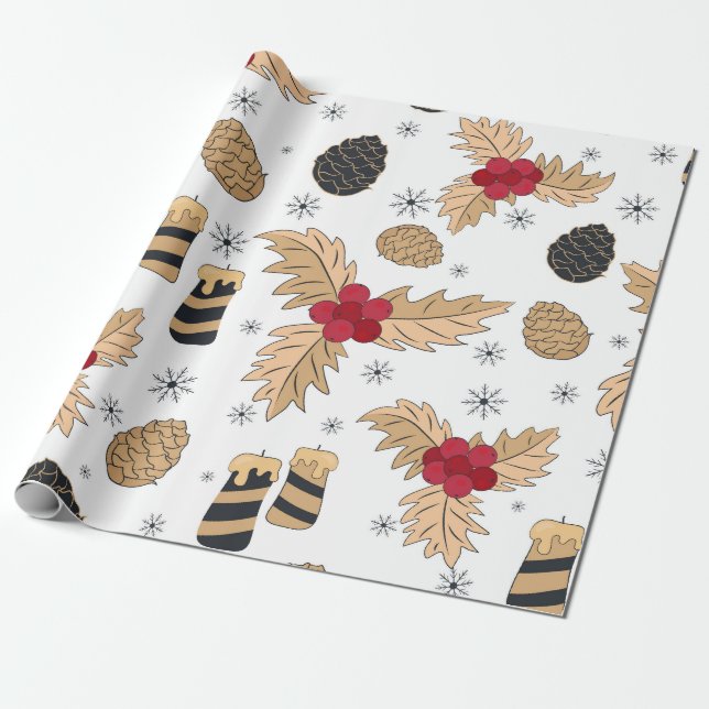 Jully, Ljusstakar & Tallkottar Jul Presentpapper (Utrullad)