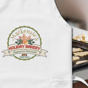 Jullycka är Homemade Bakery-Logotypen Långt Förkläde