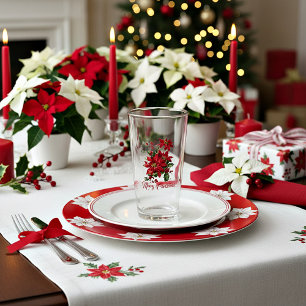 Jullycka Poinsettia Glaskopp