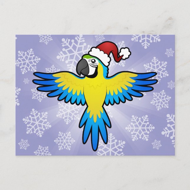 JulMacaw/papegoja Helg Vykort (Framsida)