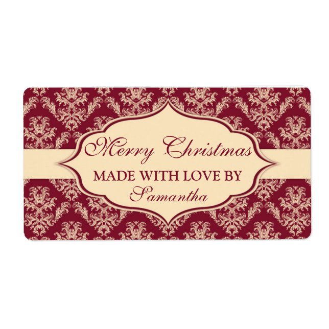 JulMade med Kärlek-etiketter, Personlig Fraktsedel (Framsidan)