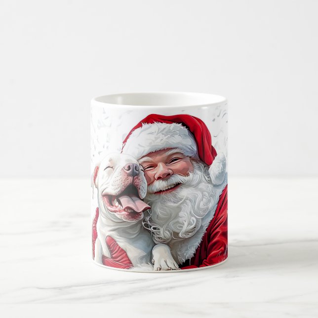 Julmagi är en Hund Wagging Svan och Santa Kaffemugg (Center)