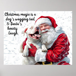 Julmagi är en Hund Wagging Svan och Santa Poster
