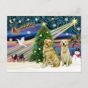 Julmagic Golden Retrievers (2) Helg Vykort