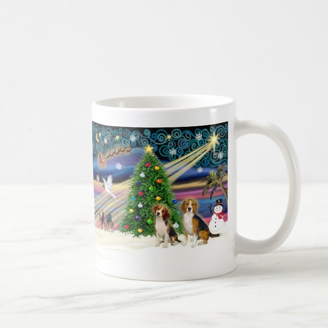 Julmagisk Beaglepar Kaffemugg (Höger)