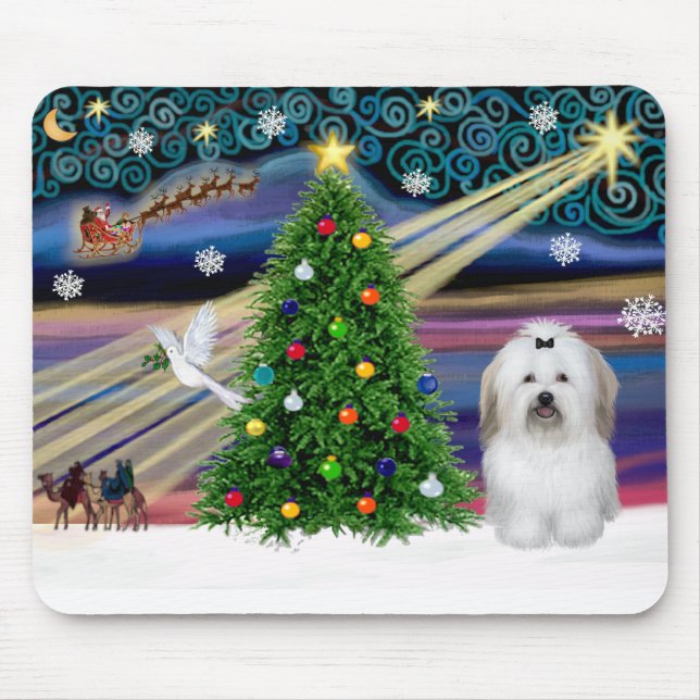 Julmagisk Coton De Tulear Musmatta (Framsidan)