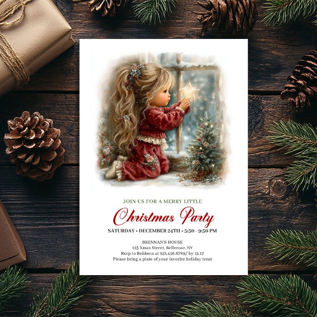 Julmagisk inbjudan Minimal mysig scenkonst (Christmas Magic Invitation Minimal Cozy Scene Art)