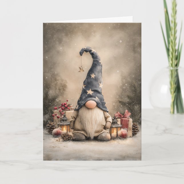 Julmagisk Tomte Helgkort (Framsida)