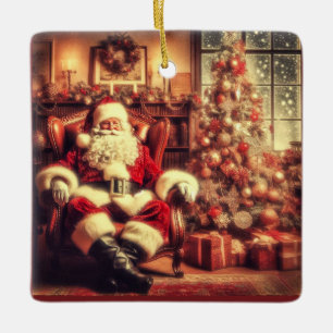 Julmagisk vintage Santa Claus-utsmyckning Julgransprydnad Keramik