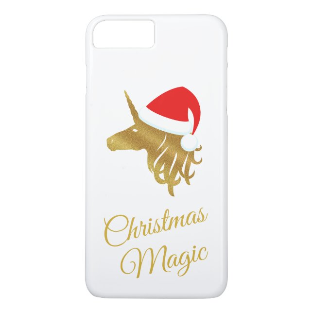 Julmagiska Guld Unicorn Case-Mate iPhone Skal (Baksida)