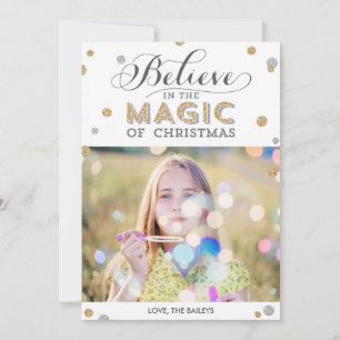 Julmagiska Helgdag - Fotoport - Vitt Julkort