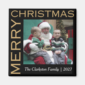 Julmagnet familjefoto med God Jul Magnet
