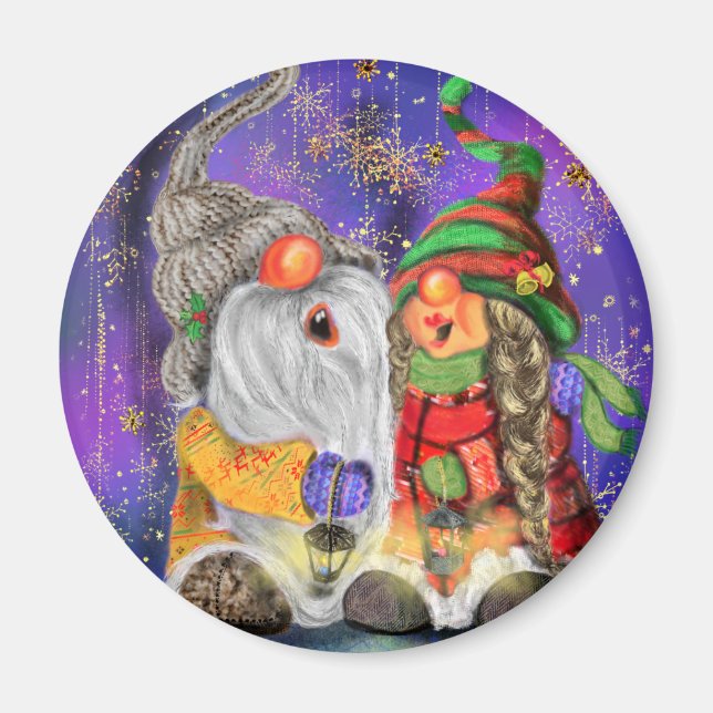 Julmagnet Gift par Gnomes Singing Magnet (Framsidan)