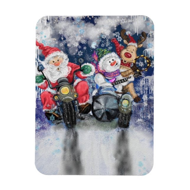 Julmagnet Lycklig julvänner - Roligt Magnet (Vertikal)