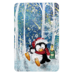 Julmagnet Lycklig Penguin - Roligt Magnet