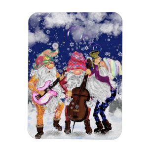 Julmagnet med Gnomes Music Band Magnet