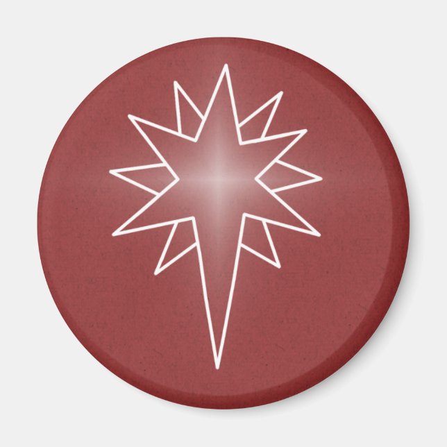 Julmagnet, norrstjärnan, rött magnet (Framsidan)