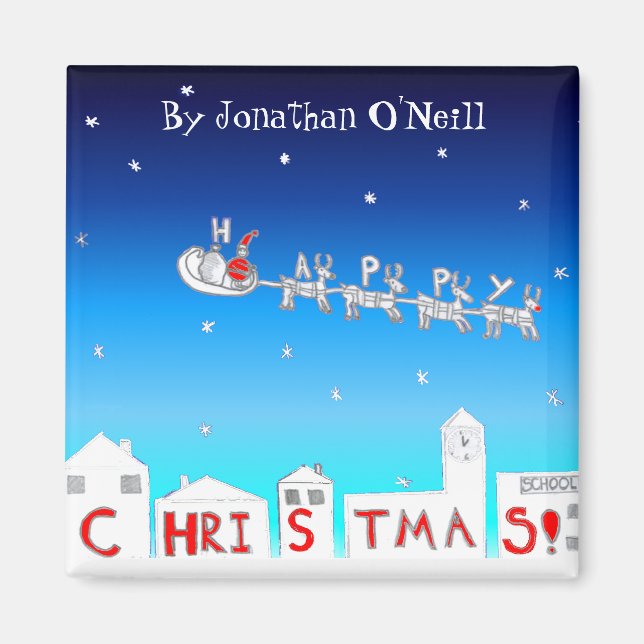 Julmagnet - Santa by Jonathan O'Neill Magnet (Framsidan)