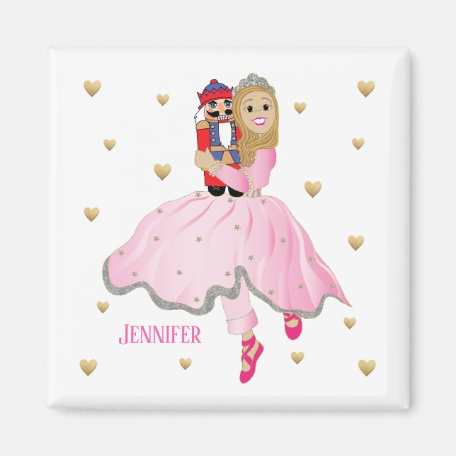 Julmagnet Square Nutcracker Ballet Magnet (Framsidan)