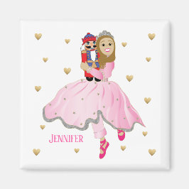 Julmagnet Square Nutcracker Lt Brwn Hair Magnet