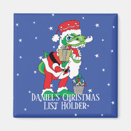 Julmagnet Square TySANTAsaurus Rex Magnet
